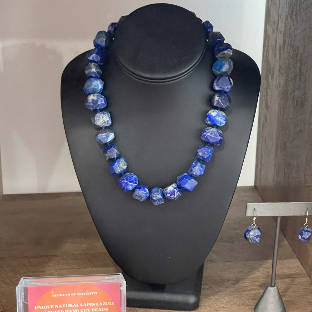 Lapis Lazuli Crystal necklace with matching earrings